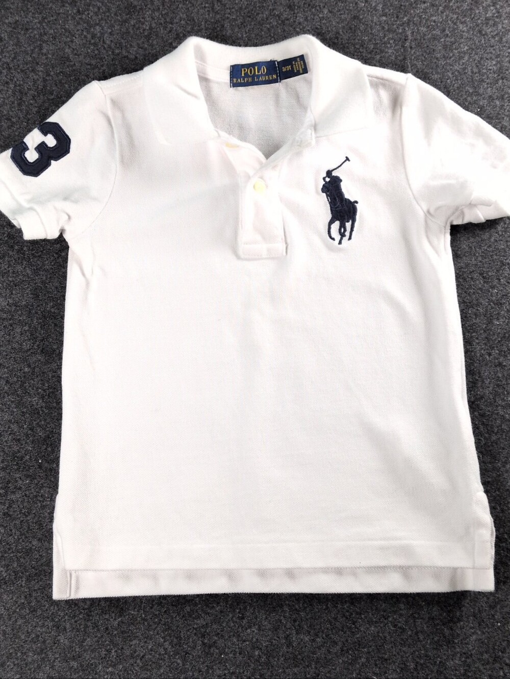 Polo by Ralph Lauren White Kids Polo with Navy Pony